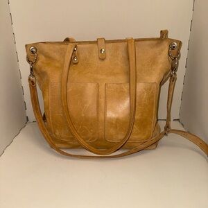 Tan Leather Tote Bag
